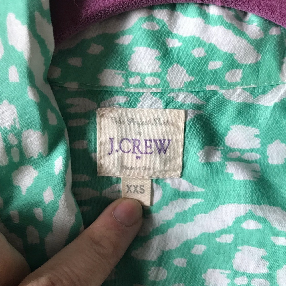 J.Crew button down printed cotton shirt